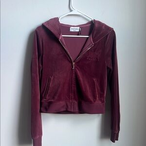Juicy Couture Velour Tracksuit Jacket in Burgundy
